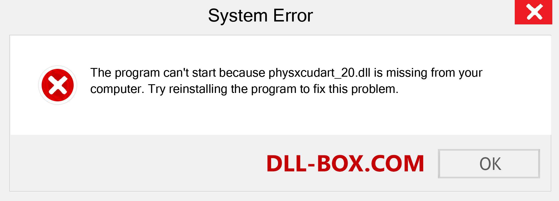  physxcudart_20.dll file is missing?. Download for Windows 7, 8, 10 - Fix  physxcudart_20 dll Missing Error on Windows, photos, images